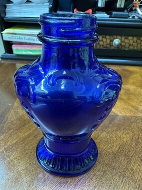 Vintage 30's Frank Tea & Spice Co. Cobalt Glass Shaker Single Blue No Lid